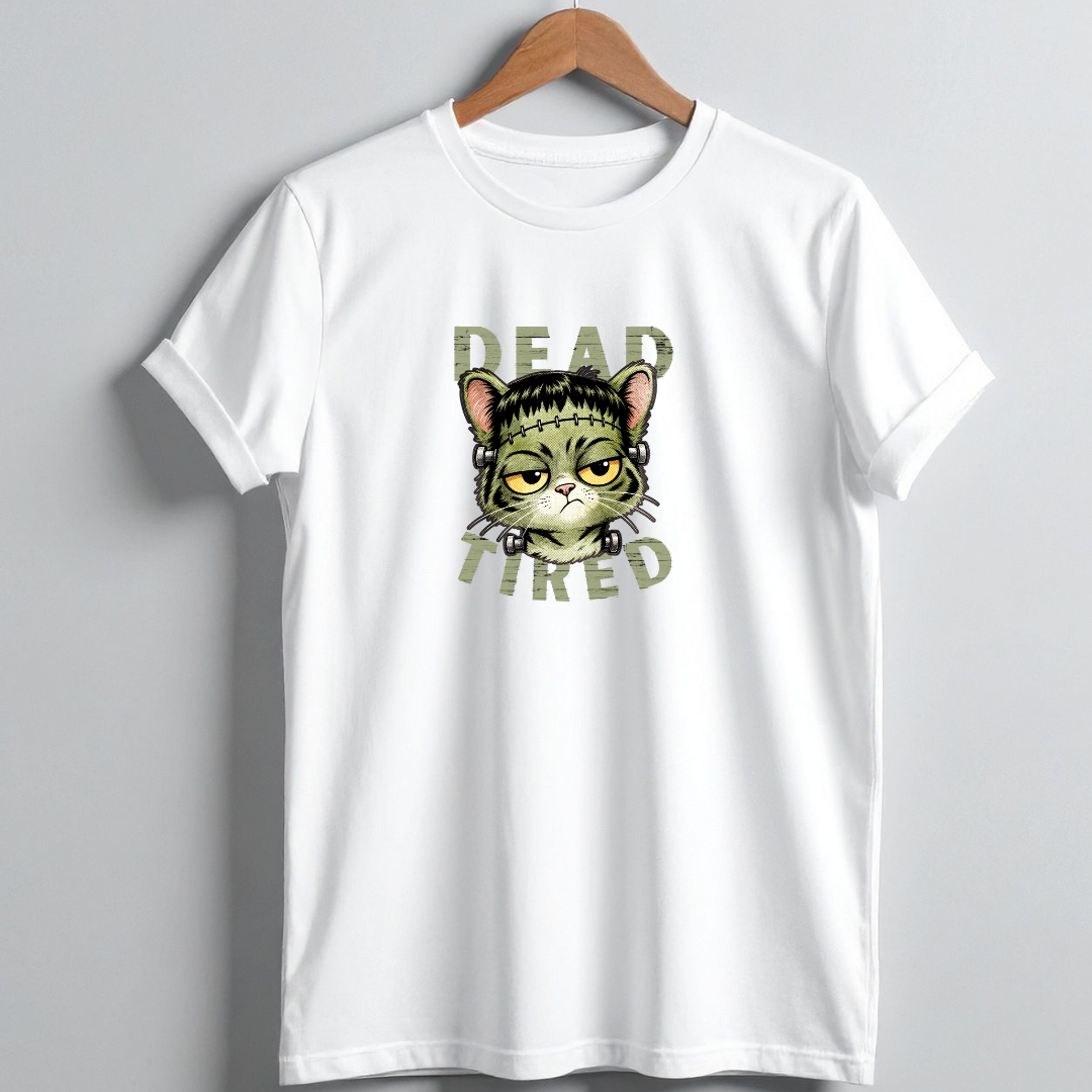 Dead Tired Cat Unisex Crew Neck